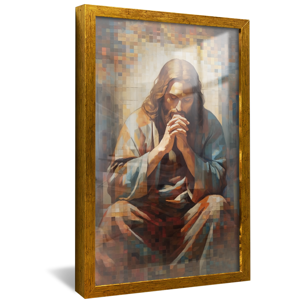 Jesus Praying Stained Glass v891 Canvas