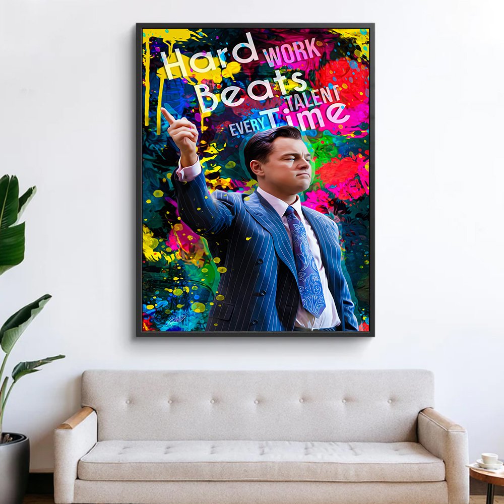 Jordan Hard Work Beats Talent Canvas