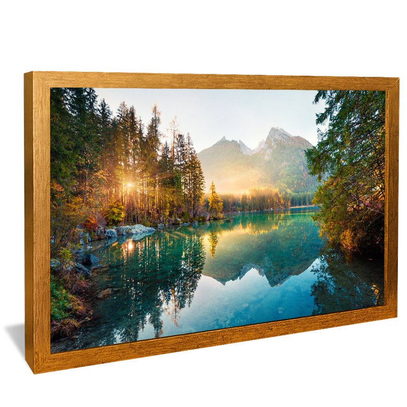 Lake Landscape, Trees and Mountain V1012 Canvas