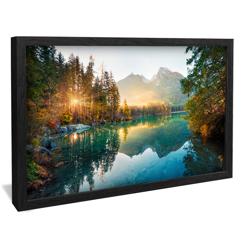 Lake Landscape, Trees and Mountain V1012 Canvas