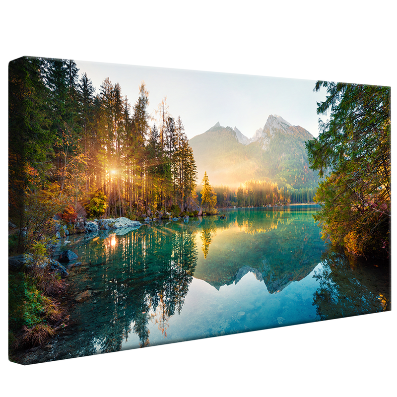 Lake Landscape, Trees and Mountain V1012 Canvas