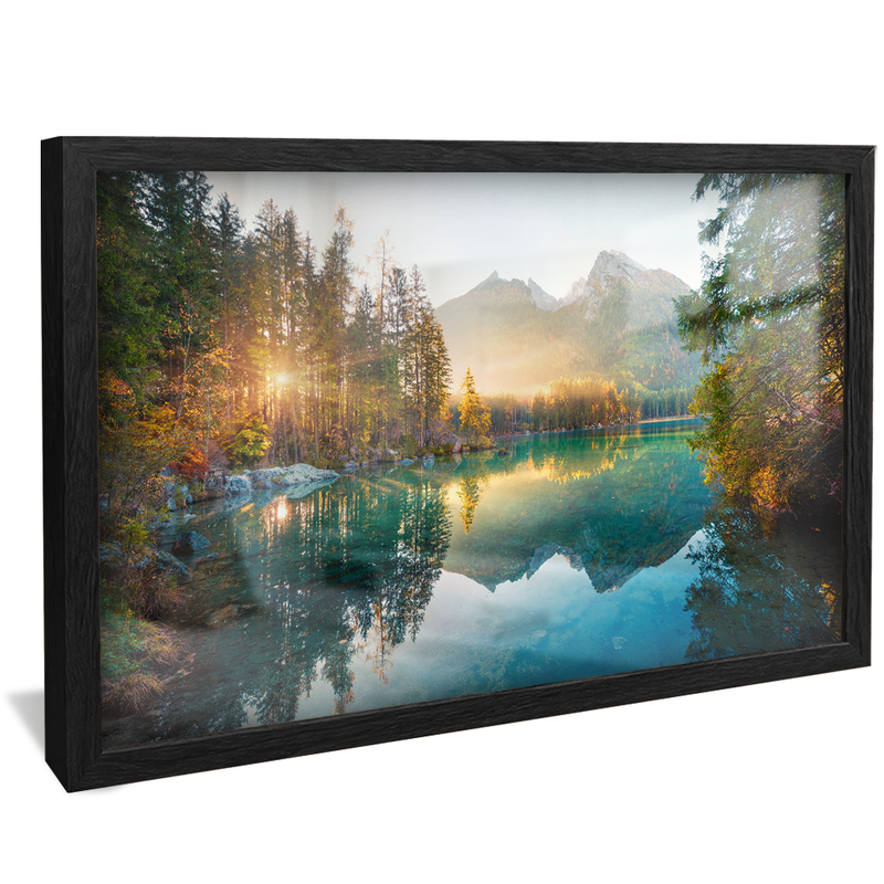 Lake Landscape, Trees and Mountain V1012 Canvas