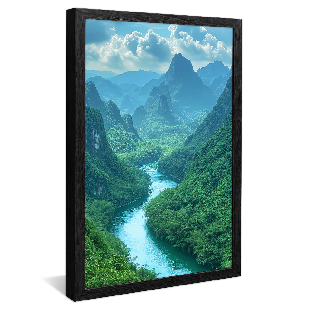 Lake among Mountains and Forests V1201 Canvas
