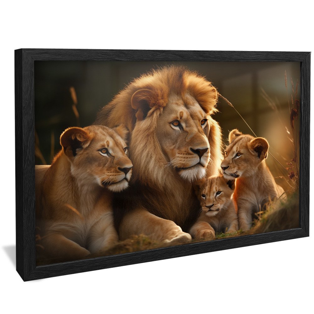 Lion Family with 2 Cubs V835 Canvas
