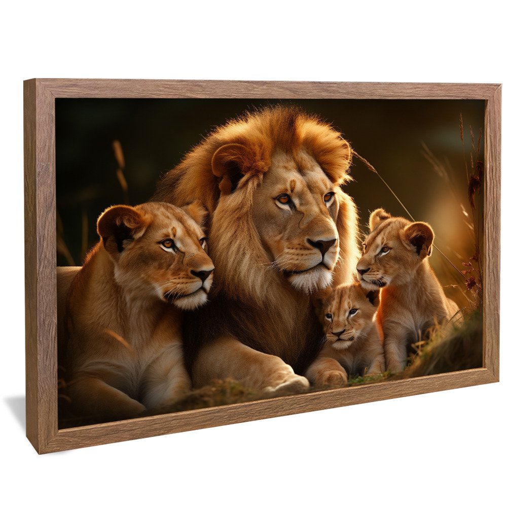 Lion Family with 2 Cubs V835 Canvas