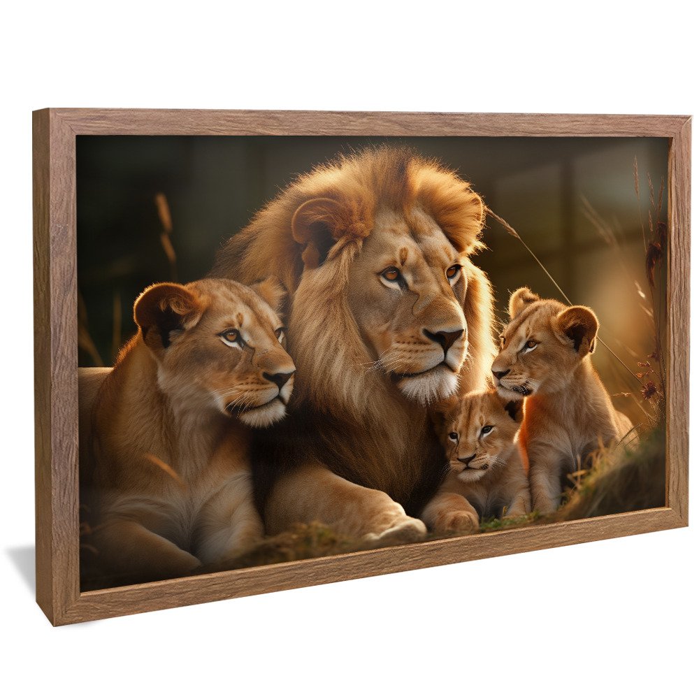 Lion Family with 2 Cubs V835 Canvas
