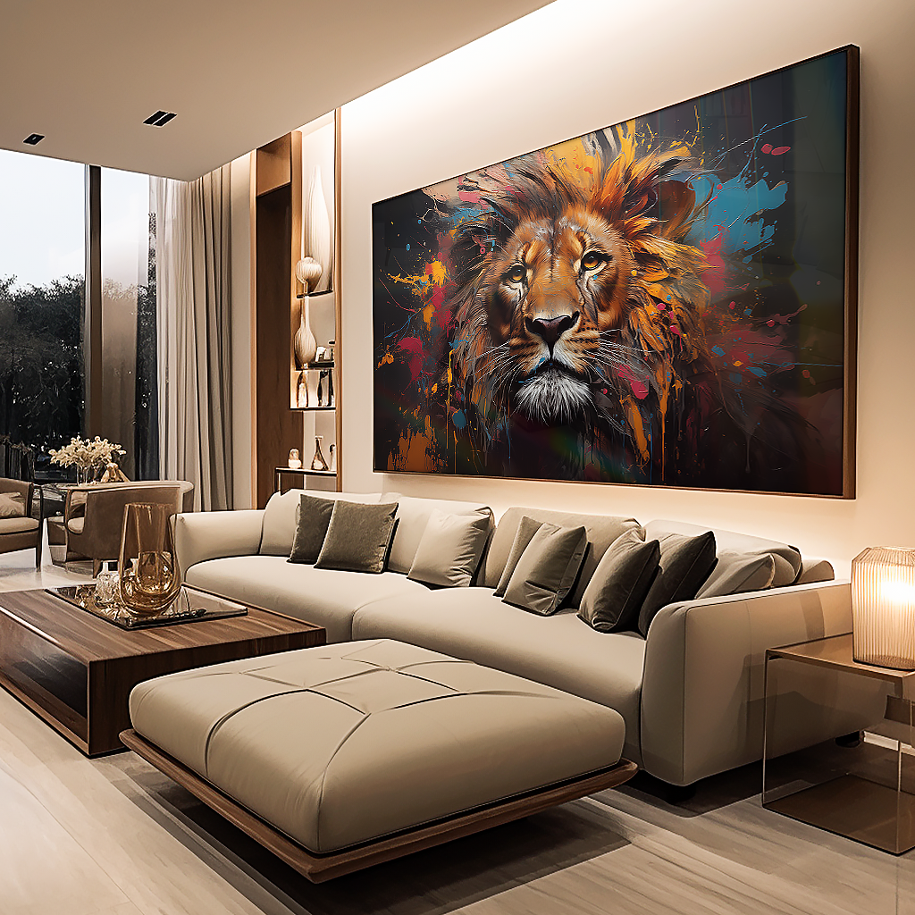 Lion Painting in Colors V817 Canvas