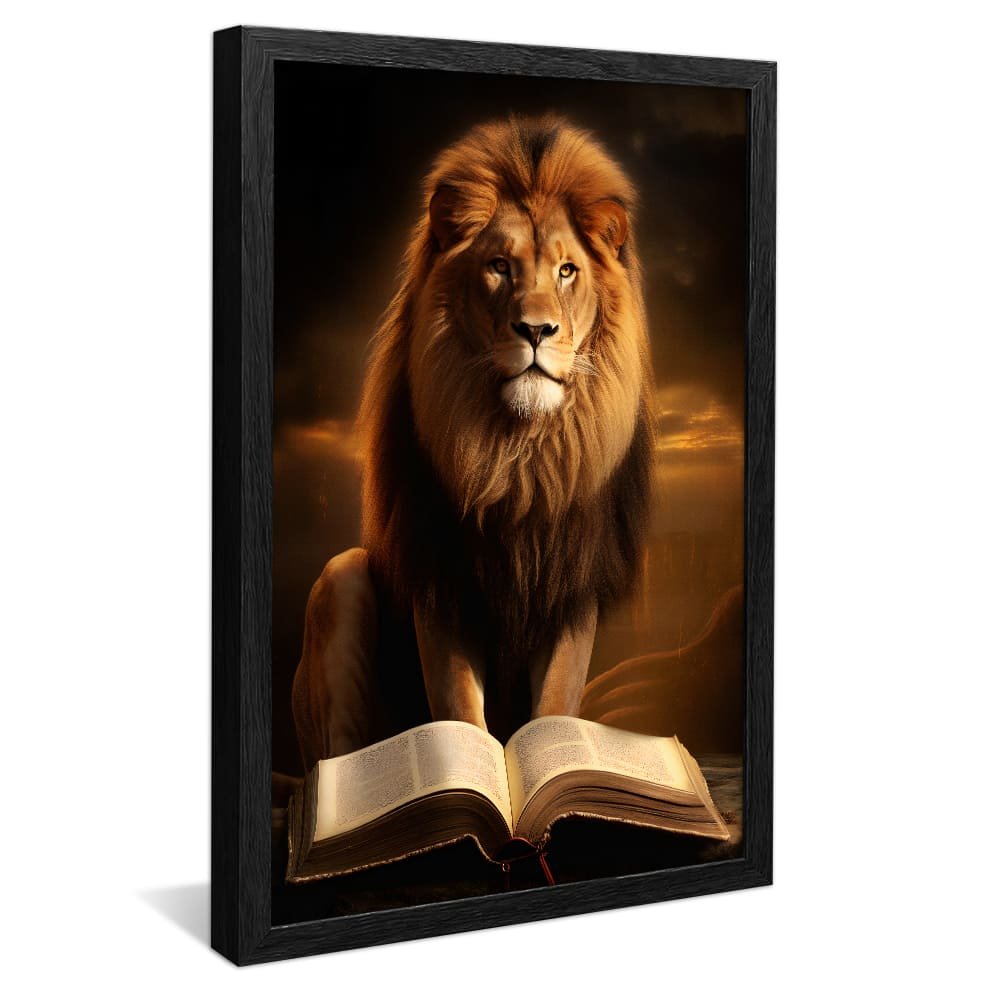 Lion of Judah with Sacred Writings Canvas