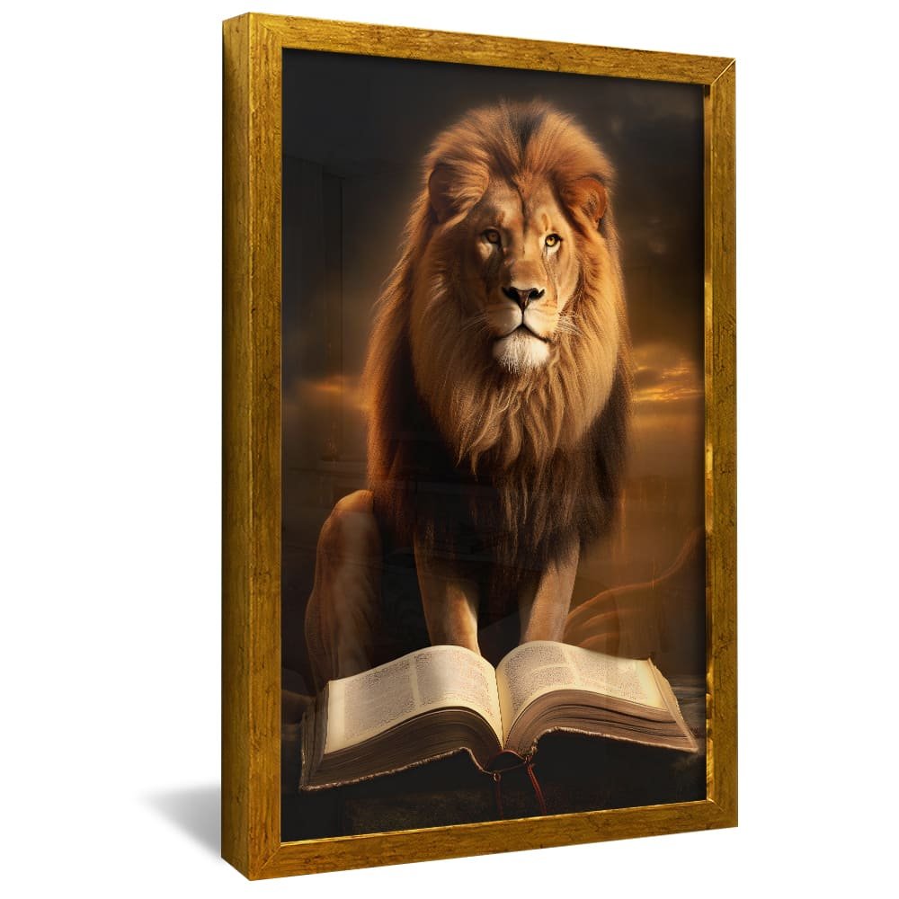 Lion of Judah with Sacred Writings Canvas