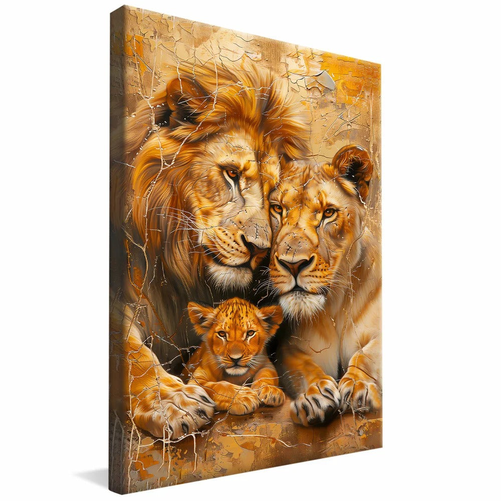 Lions Protecting Baby V1382 Canvas
