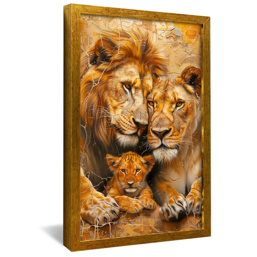 Lions Protecting Baby V1382 Canvas