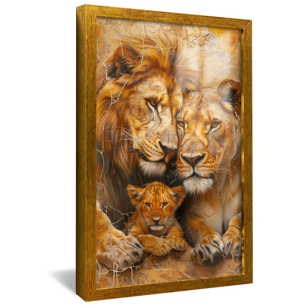Lions Protecting Baby V1382 Canvas