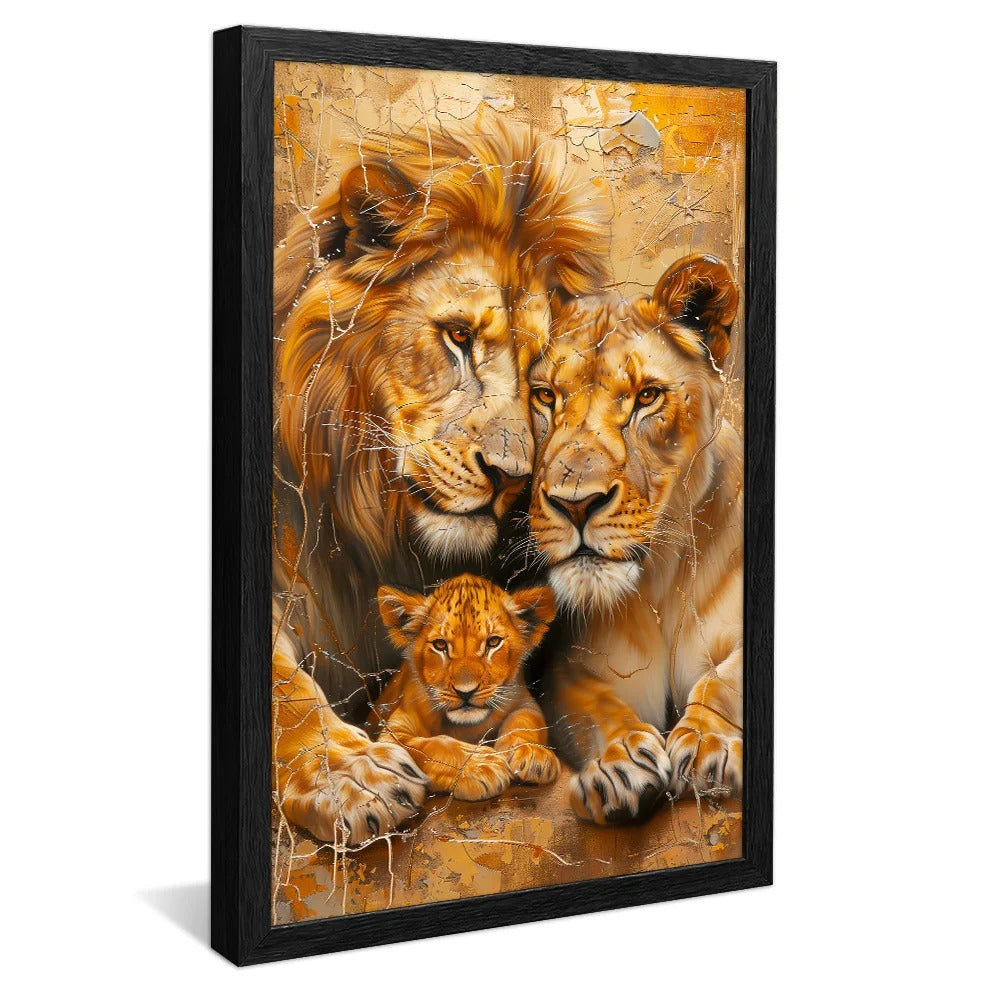 Lions Protecting Baby V1382 Canvas