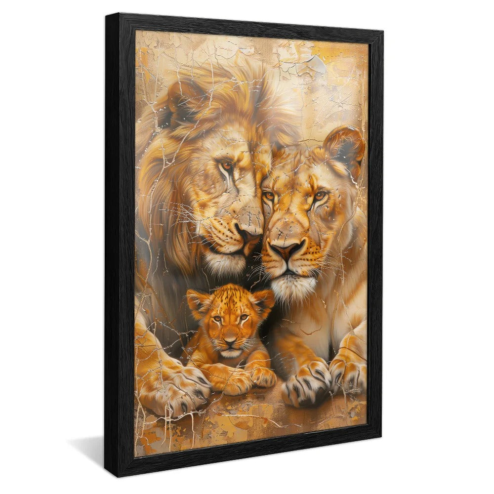 Lions Protecting Baby V1382 Canvas