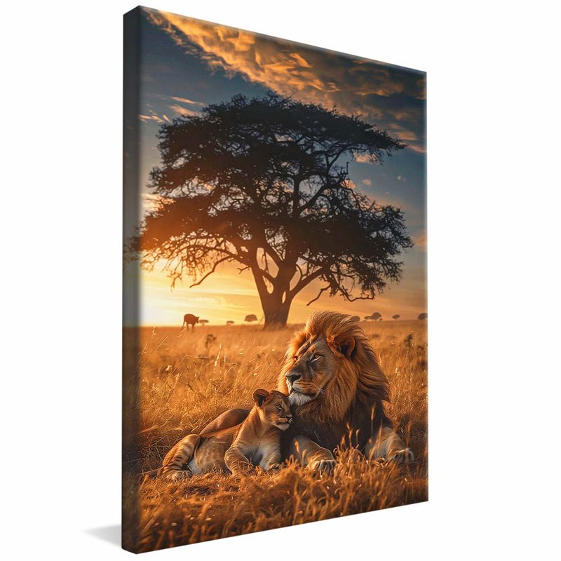 Lions in Savana V1925 Canvas