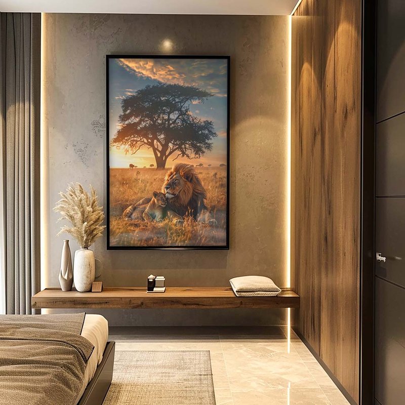 Lions in Savana V1925 Canvas