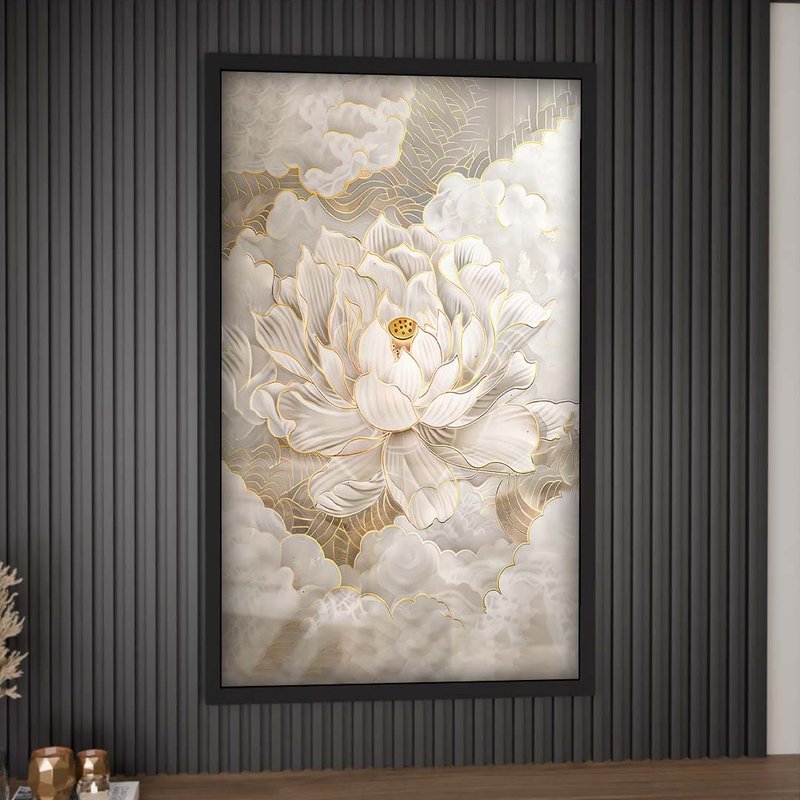 Lotus in Golden Lines V1797 Canvas