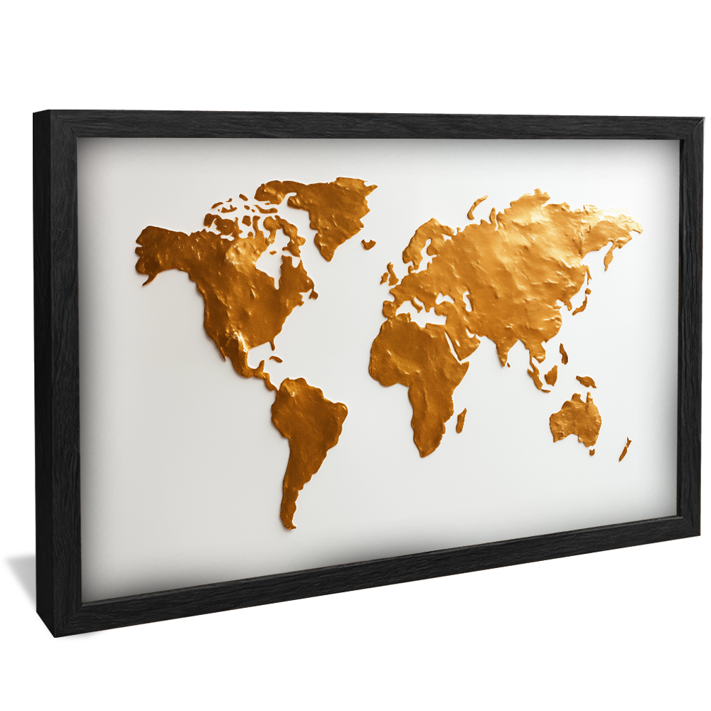 Map of the Earth White V799 Canvas