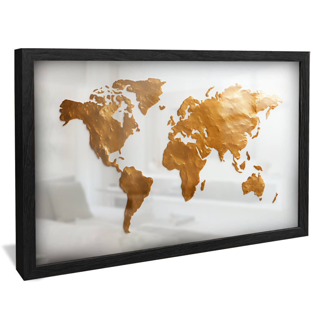 Map of the Earth White V799 Canvas