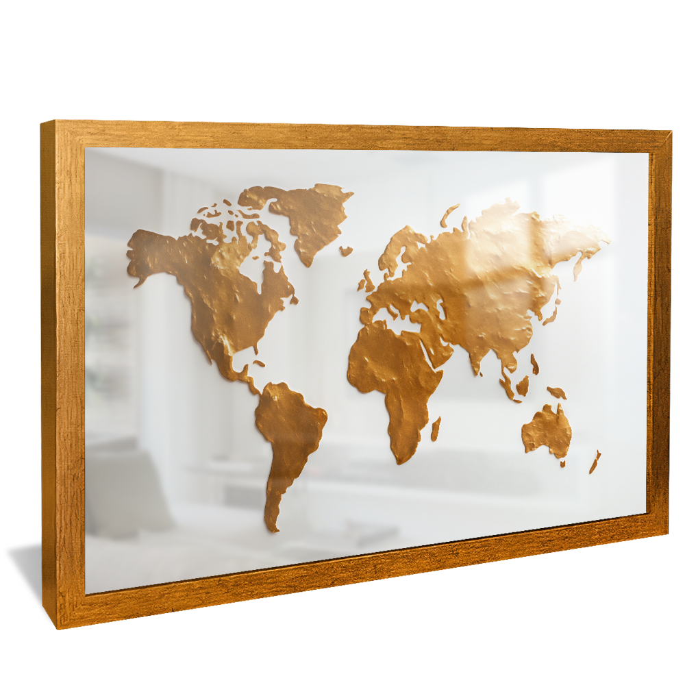 Map of the Earth White V799 Canvas