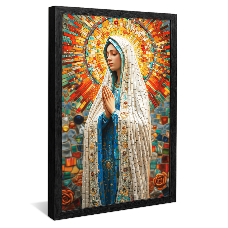 Mary Portrait in Mosaic V1312 Canvas