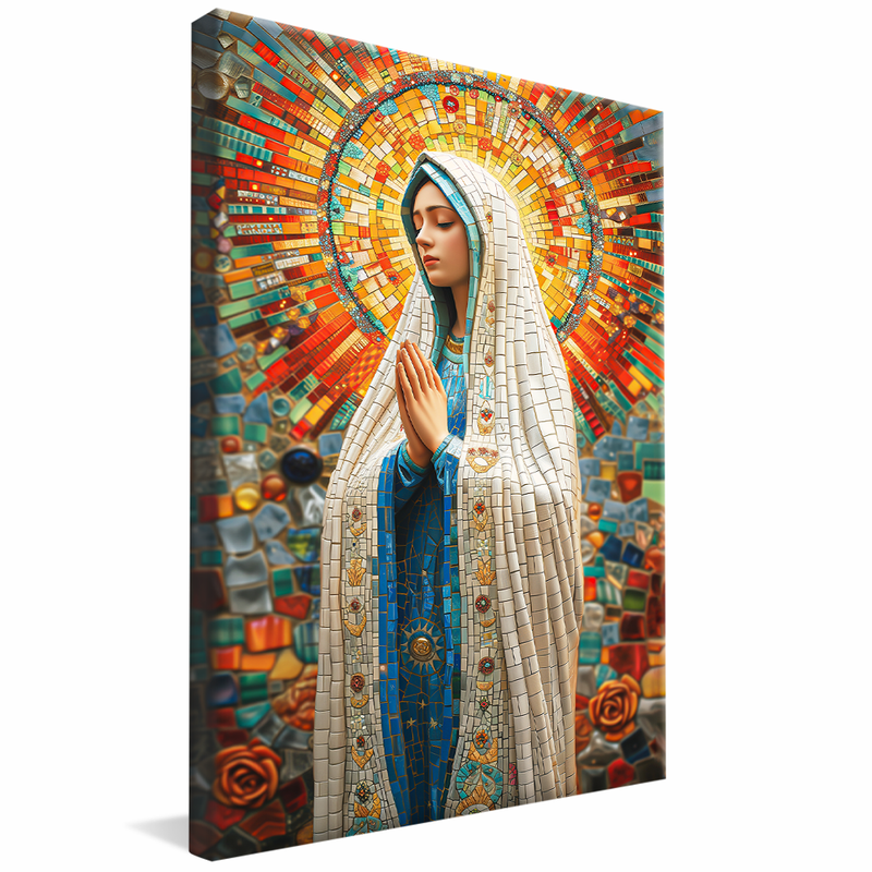 Mary Portrait in Mosaic V1312 Canvas