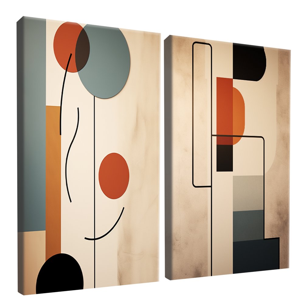 Minimalist Abstract v733 - Set of 2 Canvases