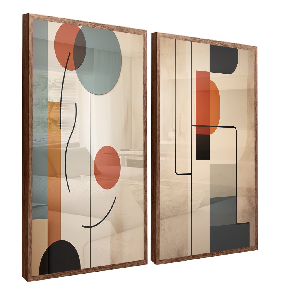 Minimalist Abstract v733 - Set of 2 Canvases