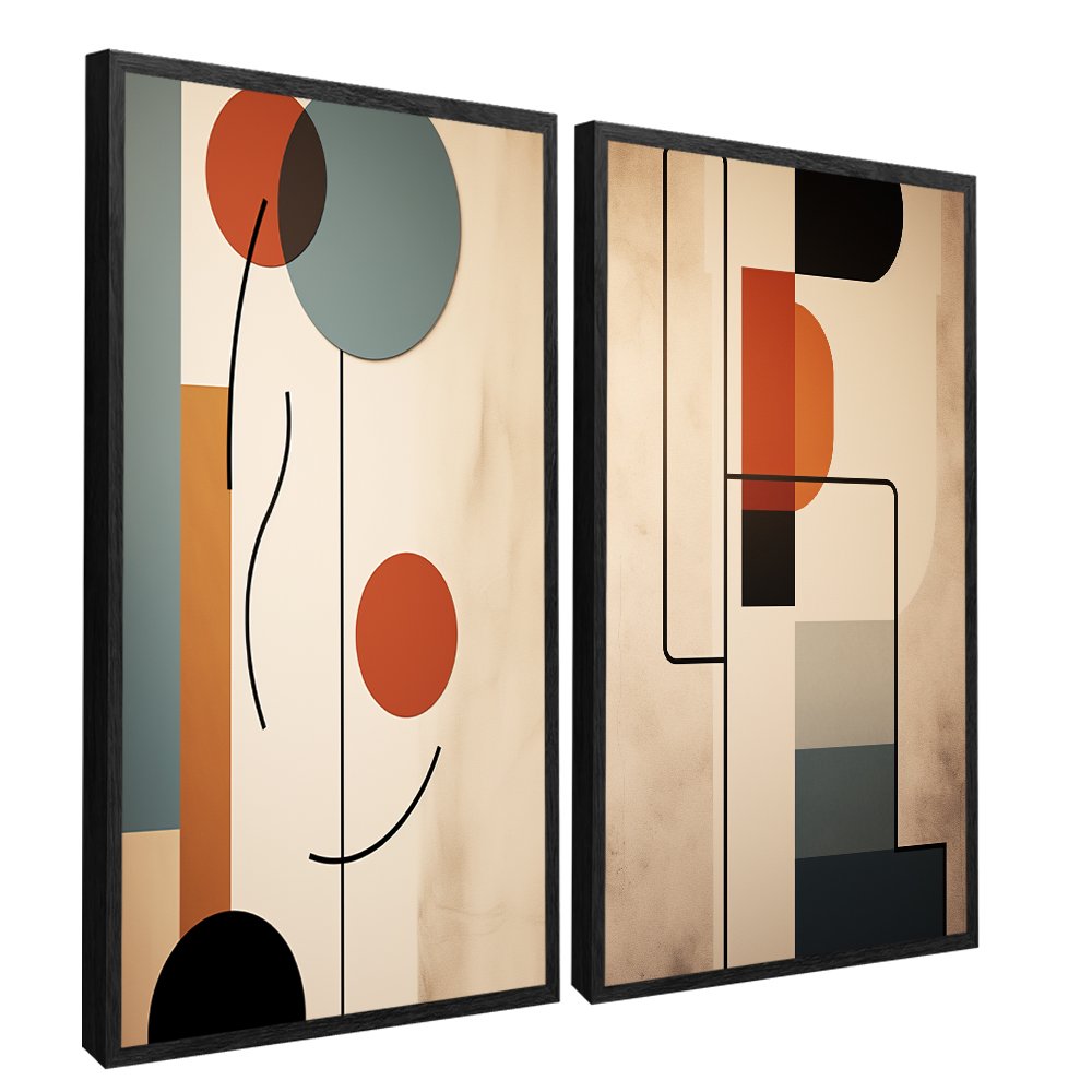 Minimalist Abstract v733 - Set of 2 Canvases