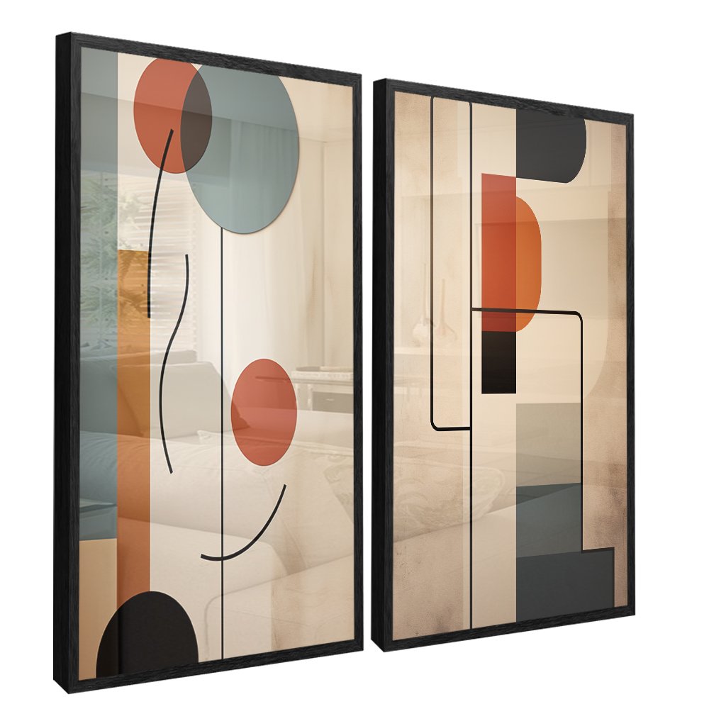 Minimalist Abstract v733 - Set of 2 Canvases