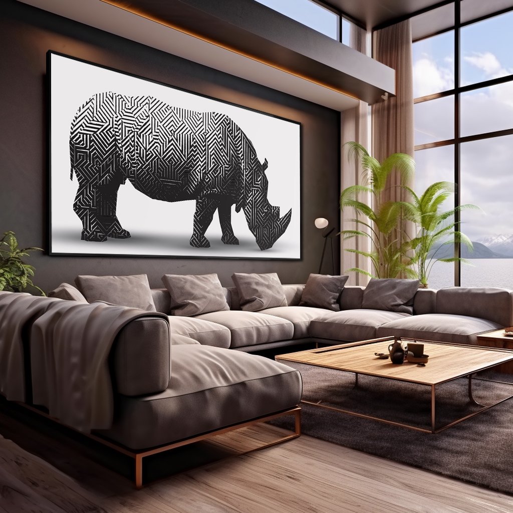 Minimalist Rhinoceros Canvas