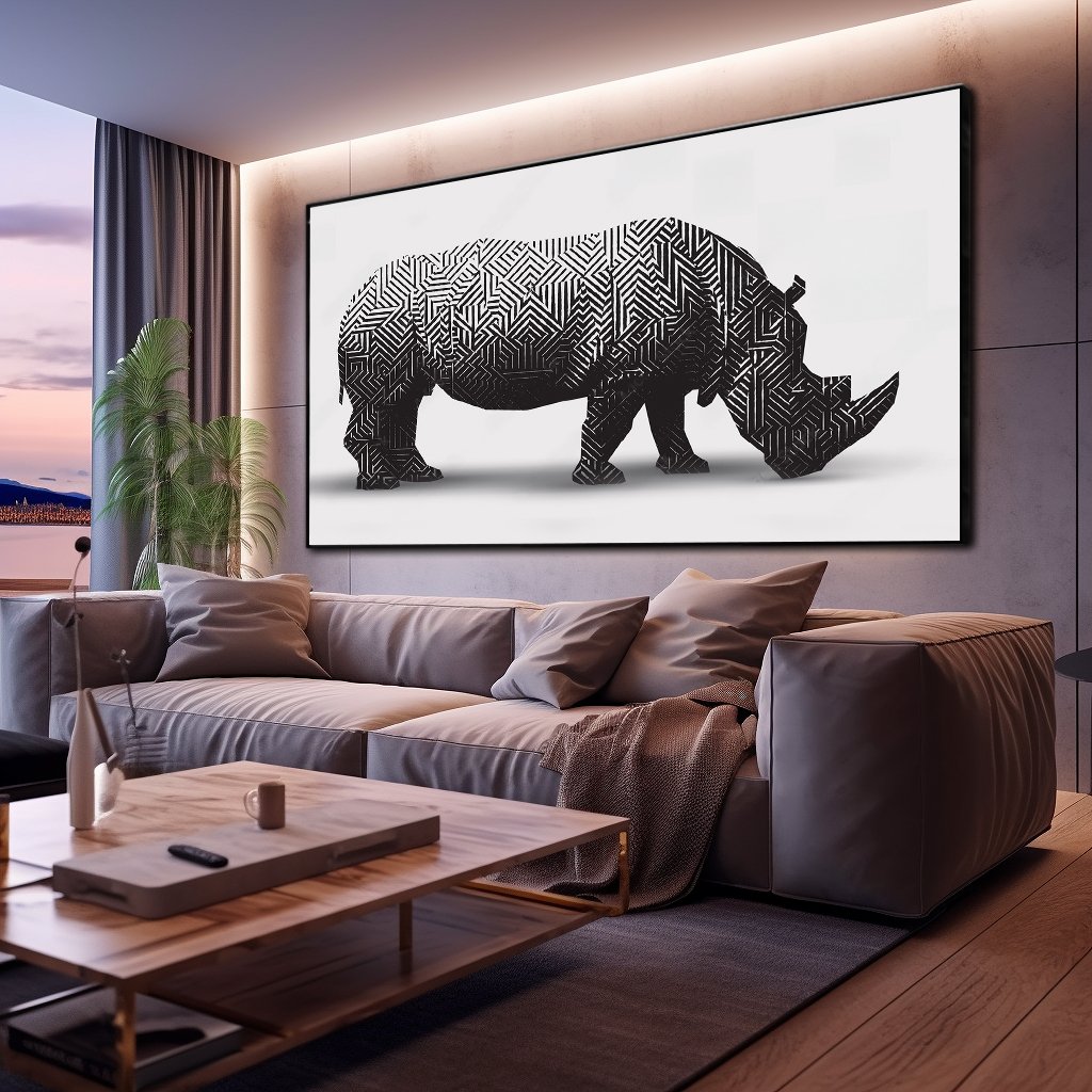 Minimalist Rhinoceros Canvas