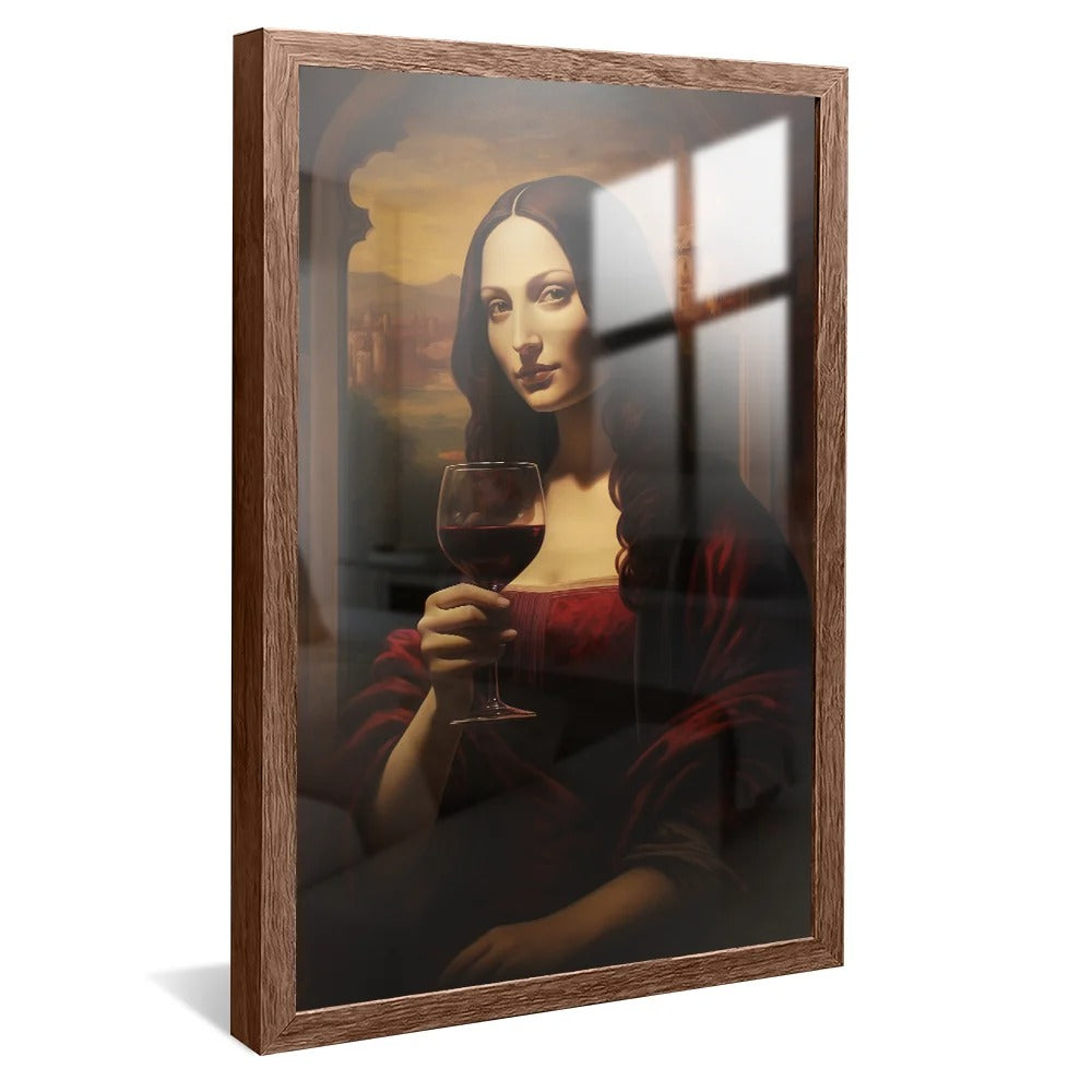 Mona Lisa drinking wine Canvas