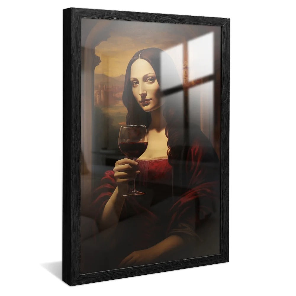 Mona Lisa drinking wine Canvas