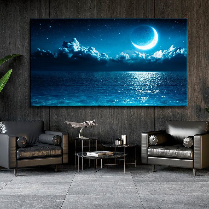 Moonlight At Sea Canvas