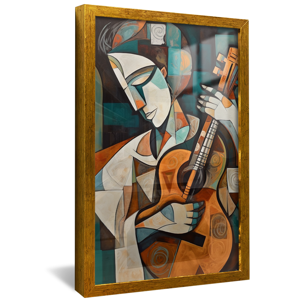 Mosaic of Man Playing Guitar V913 Canvas