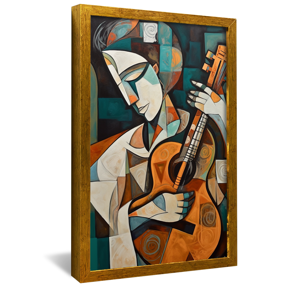 Mosaic of Man Playing Guitar V913 Canvas