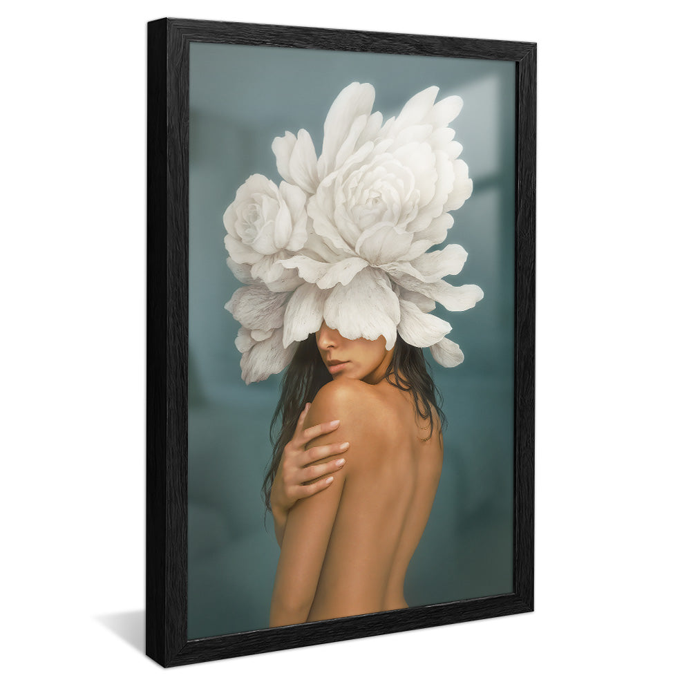 Woman and White Flowers V2461 Canvas