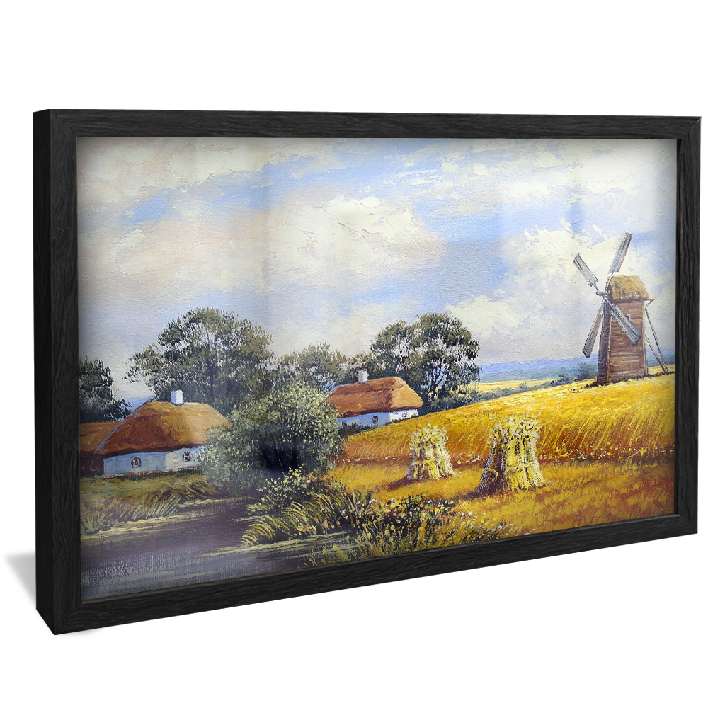 Painting Landscape Field and Windmill V895 Canvas