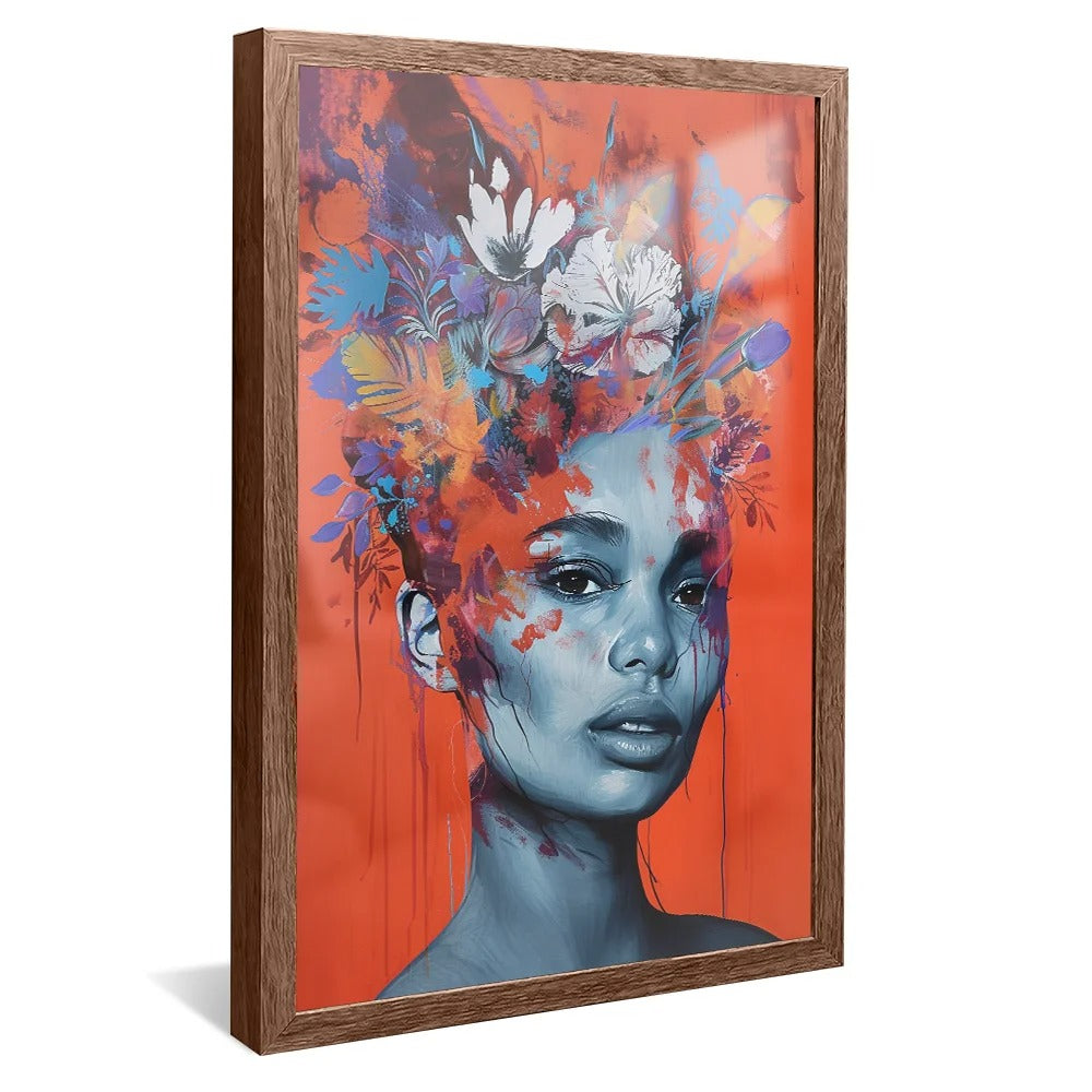 Painting Woman and Flowers V1238 Canvas