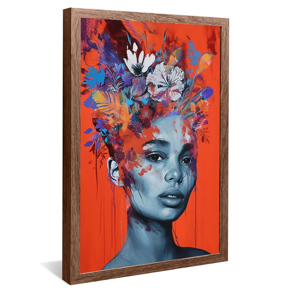Painting Woman and Flowers V1238 Canvas