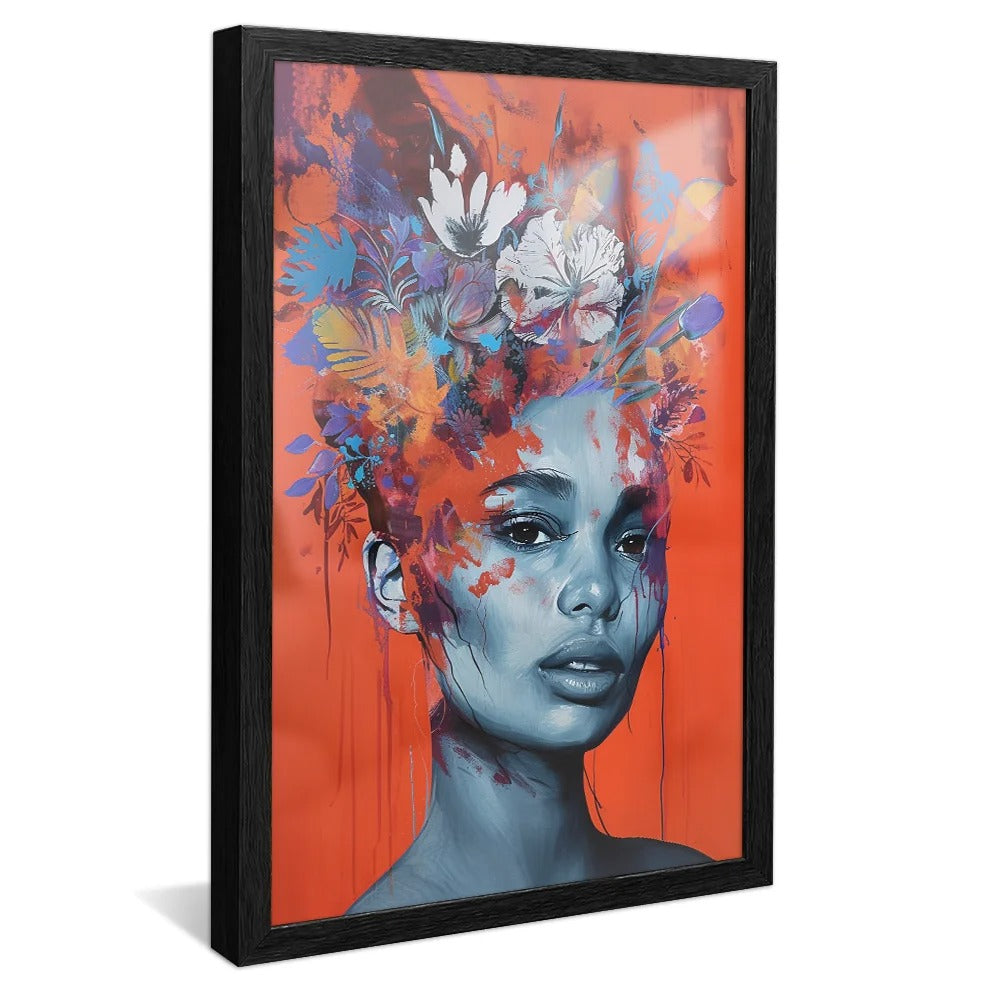 Painting Woman and Flowers V1238 Canvas