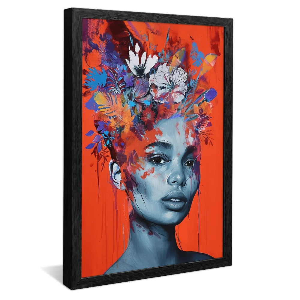 Painting Woman and Flowers V1238 Canvas