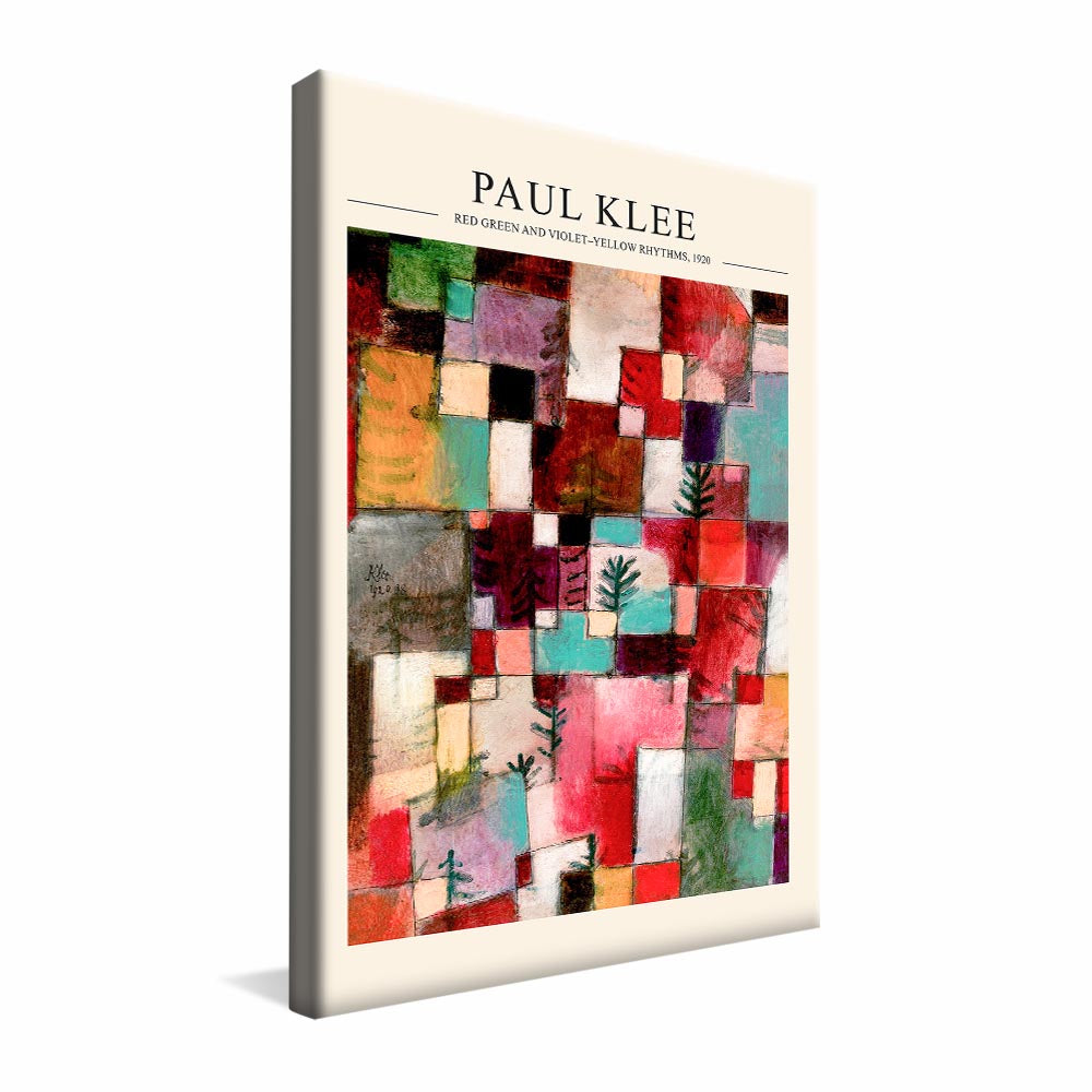 Paul Klee Red Green and Violet-Yellow Rhythms V2368 Canvas