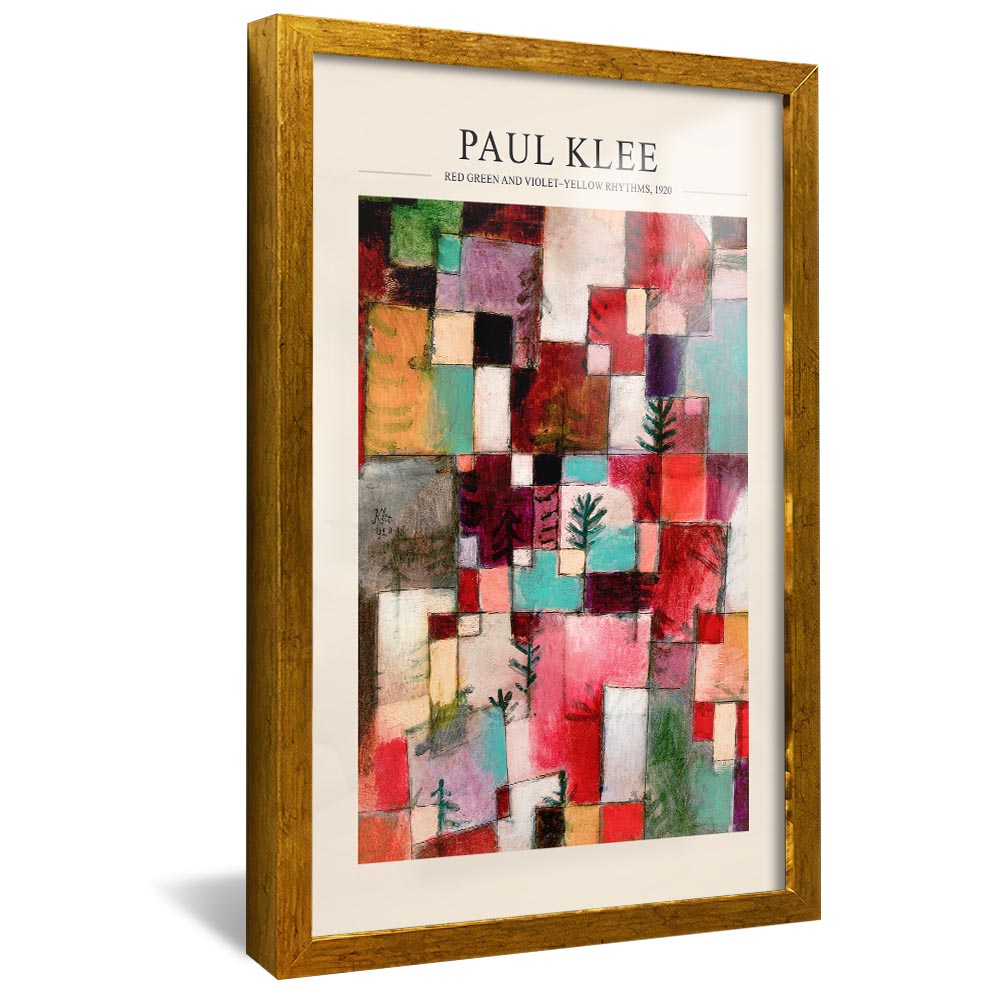 Paul Klee Red Green and Violet-Yellow Rhythms V2368 Canvas