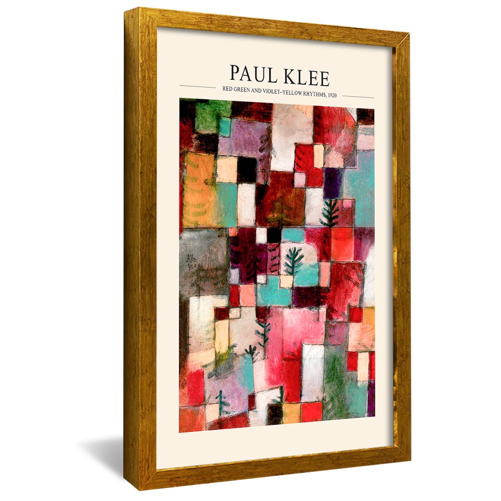 Paul Klee Red Green and Violet-Yellow Rhythms V2368 Canvas