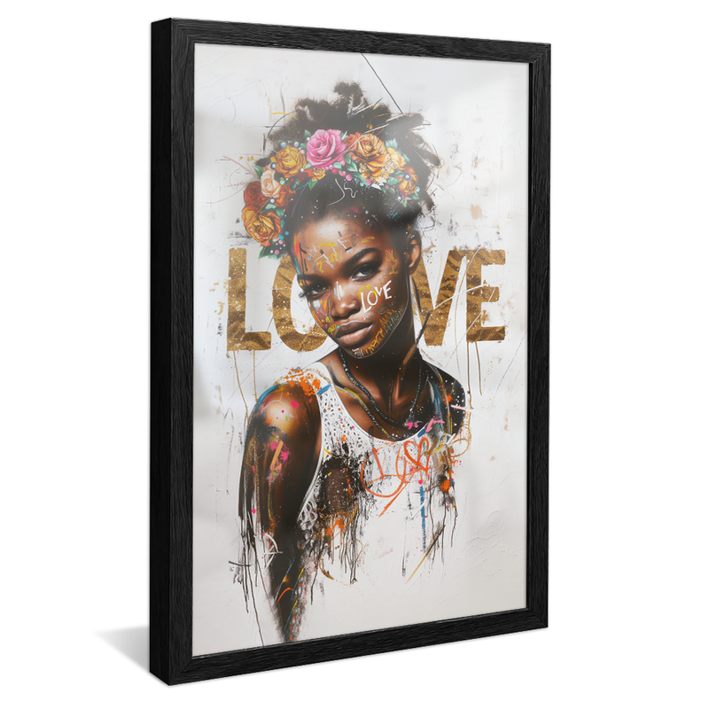 Picture Woman Love in Street Art V1325 Canvas