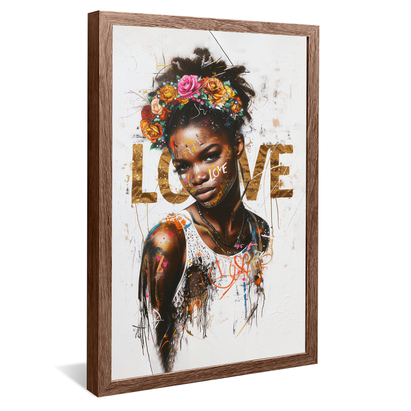 Picture Woman Love in Street Art V1325 Canvas