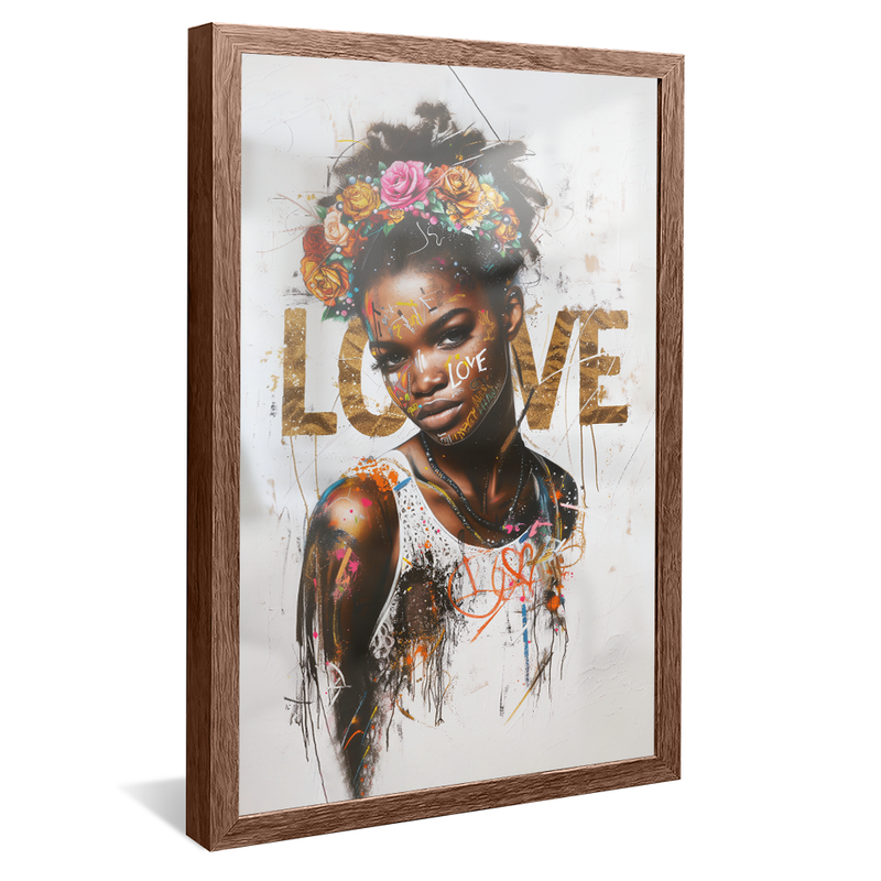 Picture Woman Love in Street Art V1325 Canvas