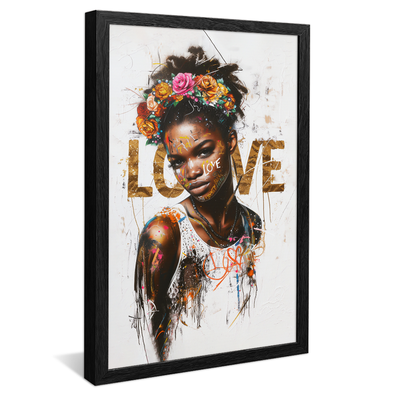 Picture Woman Love in Street Art V1325 Canvas